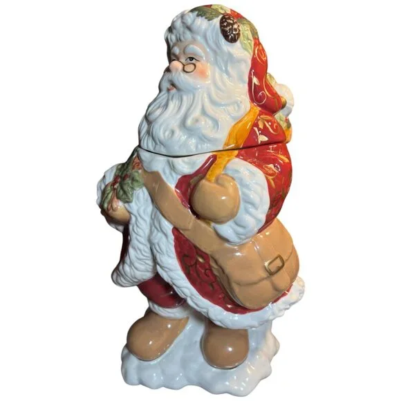 HALLMARK Santa Ceramic Cookie Jar Gorgeous Vivid Colors Limited Edition 12" Tall